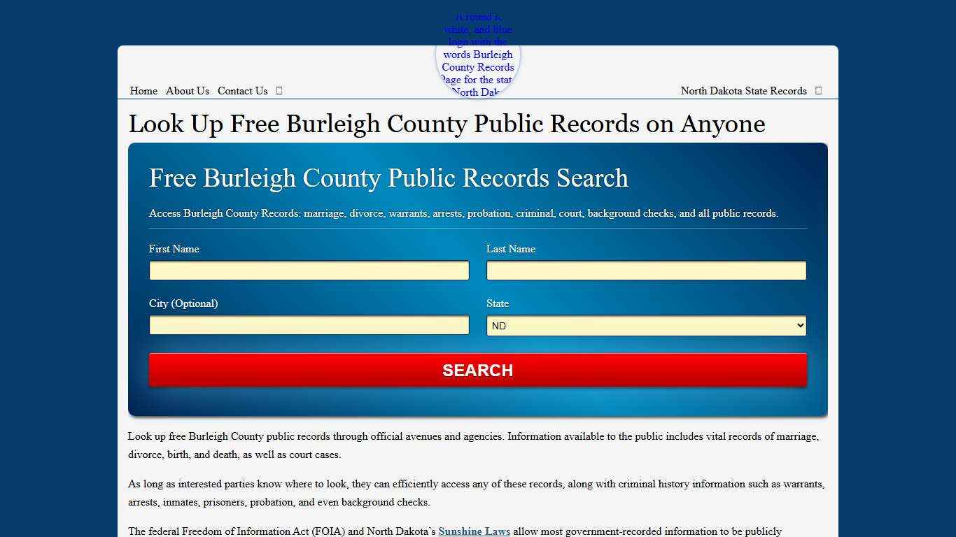 Look Up Free Burleigh County Public Records on Anyone