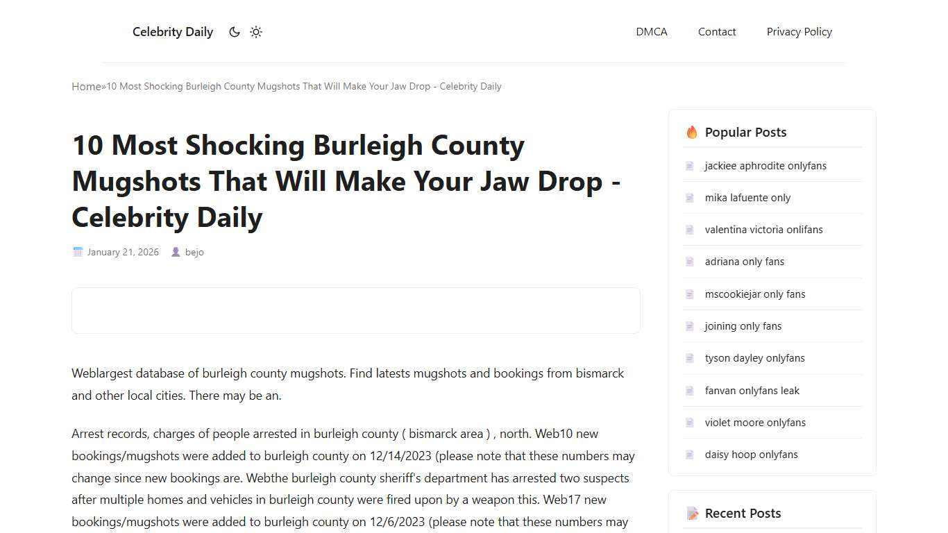 10 Most Shocking Burleigh County Mugshots That Will Make Your Jaw Drop - Celebrity Daily